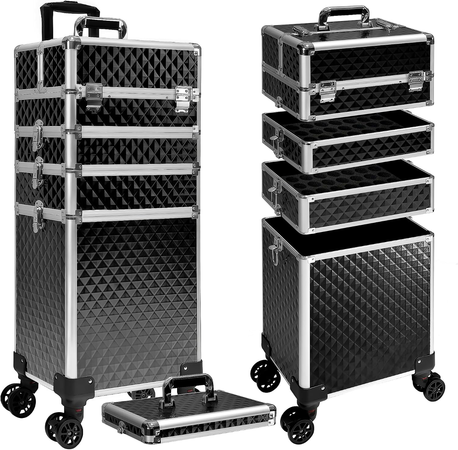 Caster Wheel - Rollende make-up koffer, cosmetische trolley bagagebox,