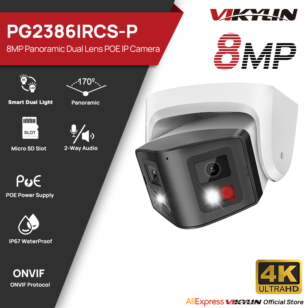 Pan Tilt Bracket - Vikylin 8MP Panoramische Slimme Dual Light