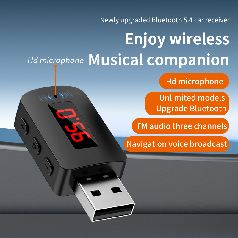 Robot Bluetooth Car - Bluetooth 5.4 Mini USB-ontvanger met LED-display