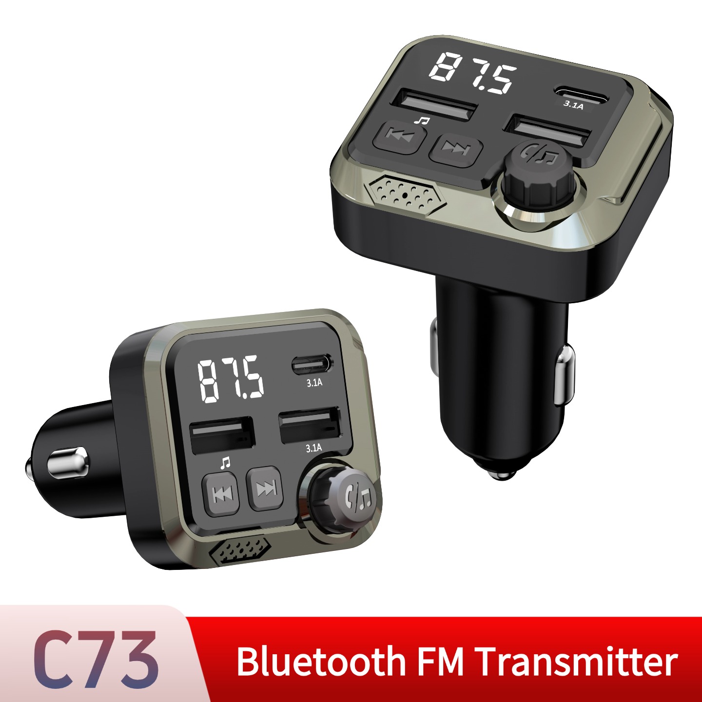 Robot Bluetooth Car - Bluetooth Auto FM-zender Handsfree Carkit MP3-muziekspeler