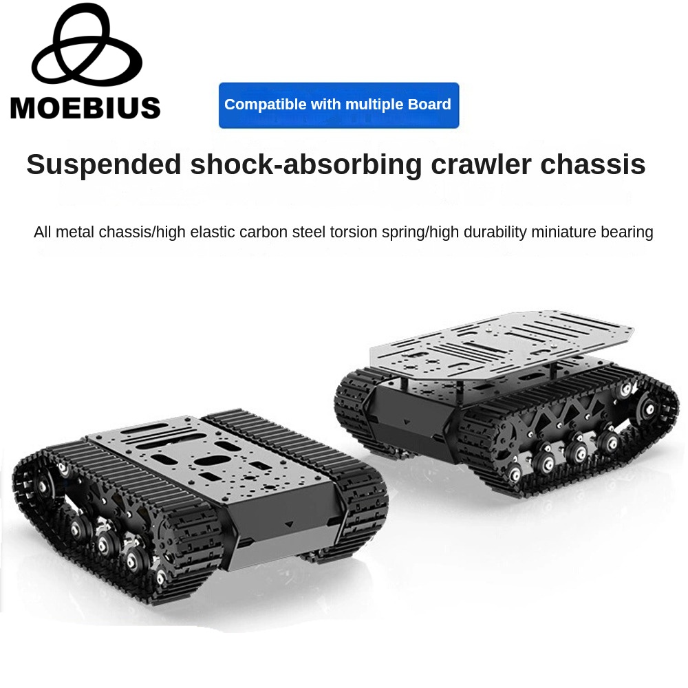 Tracked Robot Chassis - 10Kg Laadvermogen Metalen Schokabsorptie Tank Chassis