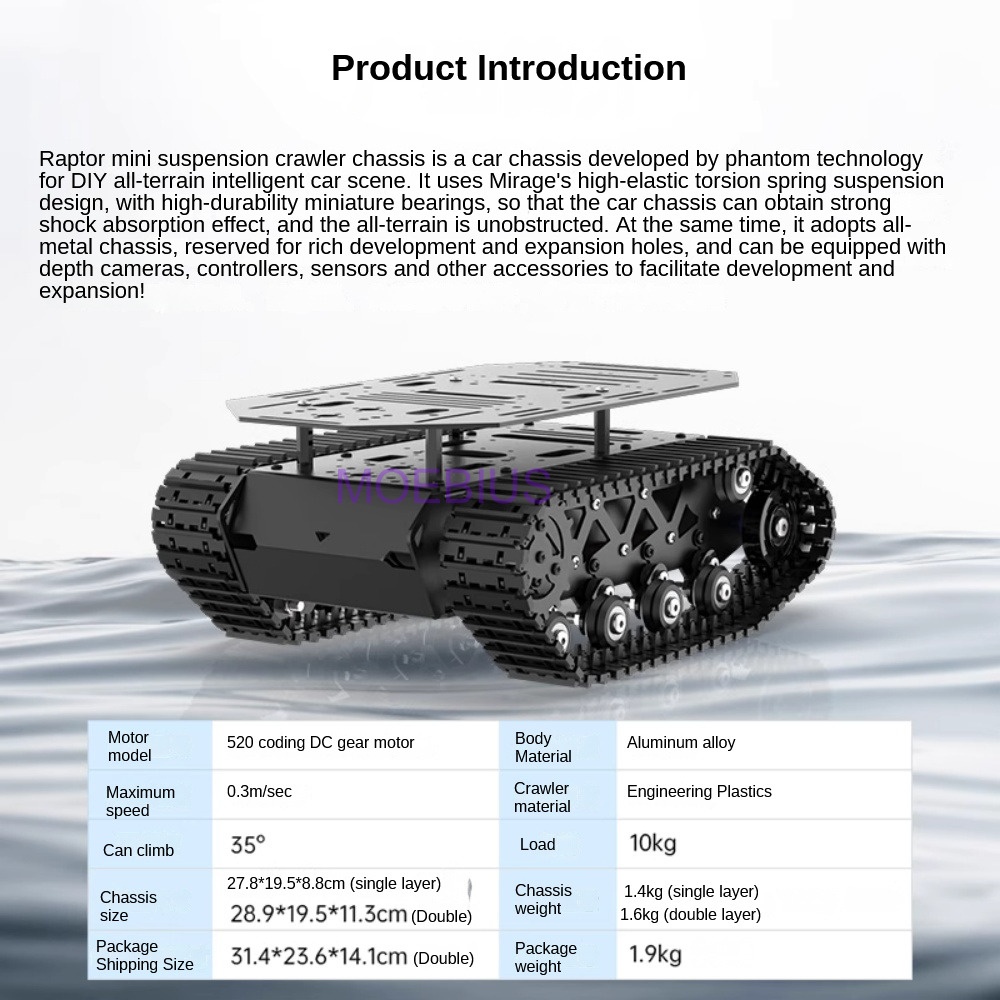 10Kg Laadvermogen Metalen Scho - Tracked Robot Chassis recensie en prijs
